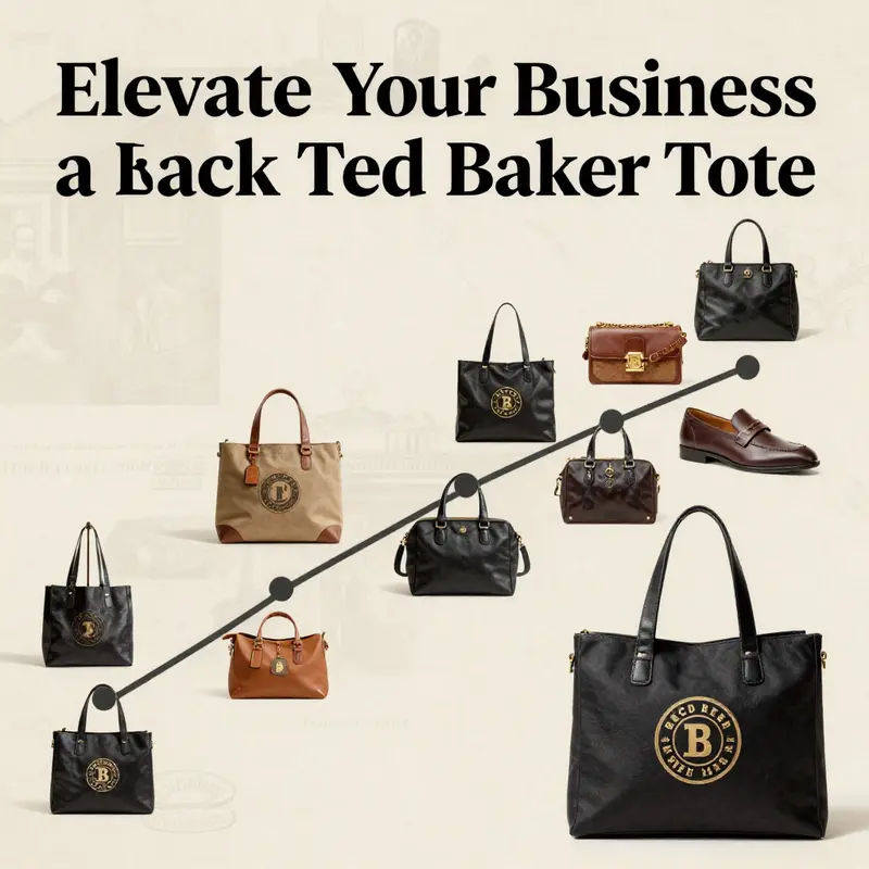 Elegant design and premium materials define the black Ted Baker tote.