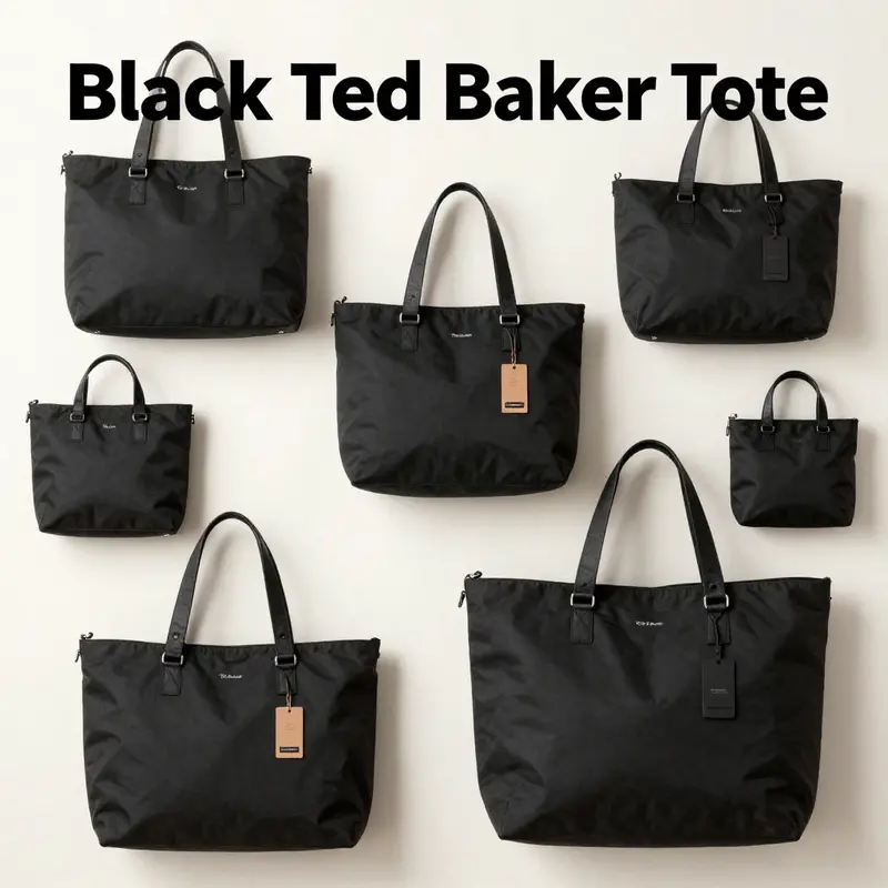 Elegant design and premium materials define the black Ted Baker tote.