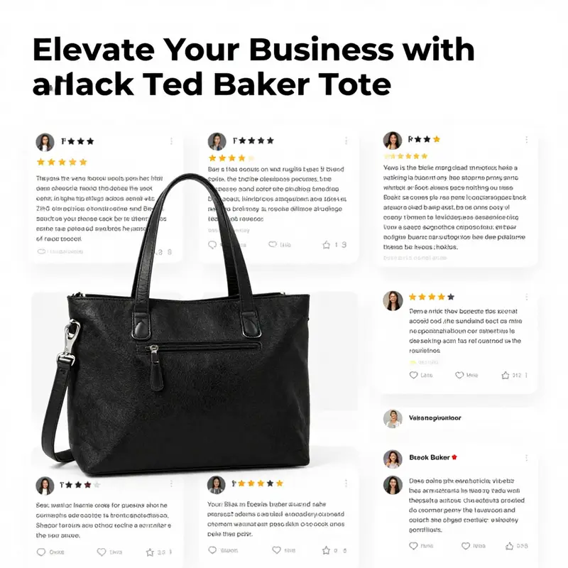 Elegant design and premium materials define the black Ted Baker tote.
