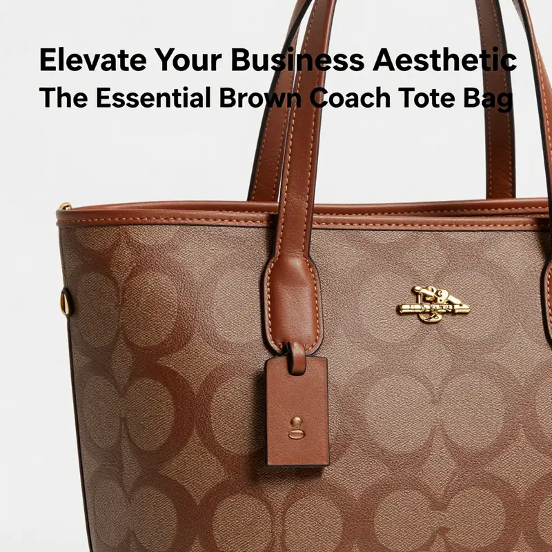 The exquisite craftsmanship of the brown Coach tote bag highlights its superior quality and timeless design.