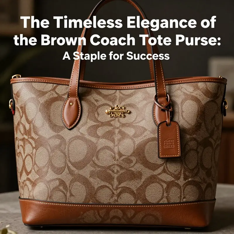 The intricate craftsmanship and luxurious materials of the Brown Coach Tote.