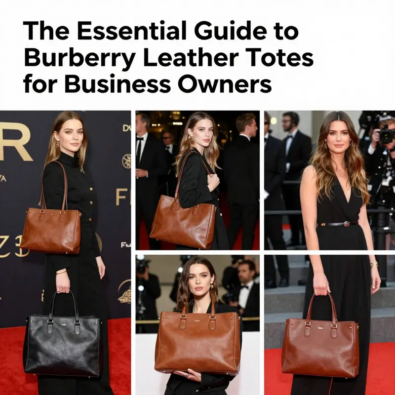 Highlighting the intricate craftsmanship of a Burberry leather tote.