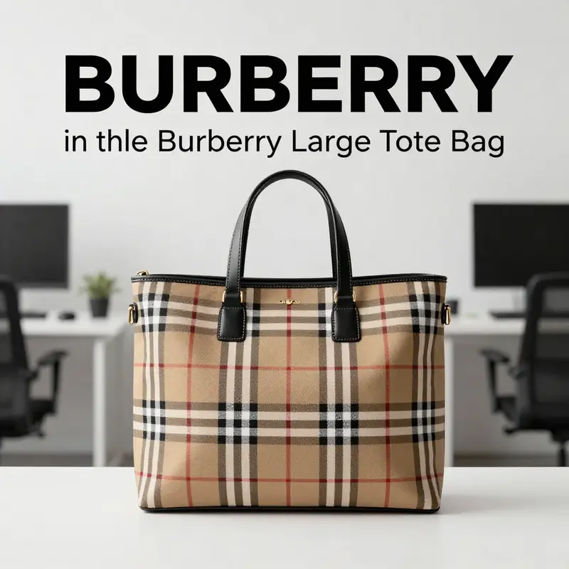 The Burberry Large Tote Bag beautifully blends classic elegance with contemporary design.