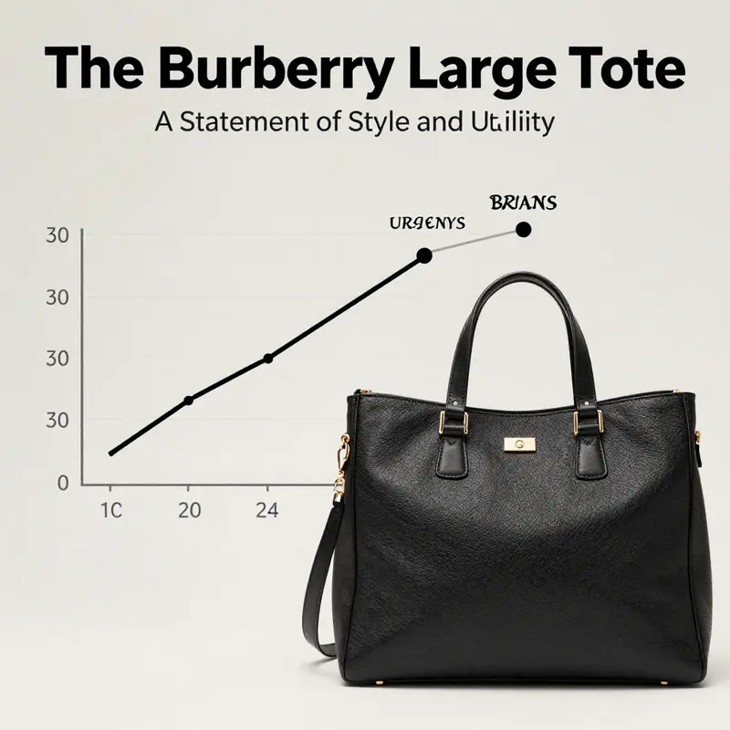 A detailed view of the signature Burberry large tote, highlighting its exquisite craftsmanship and iconic design.