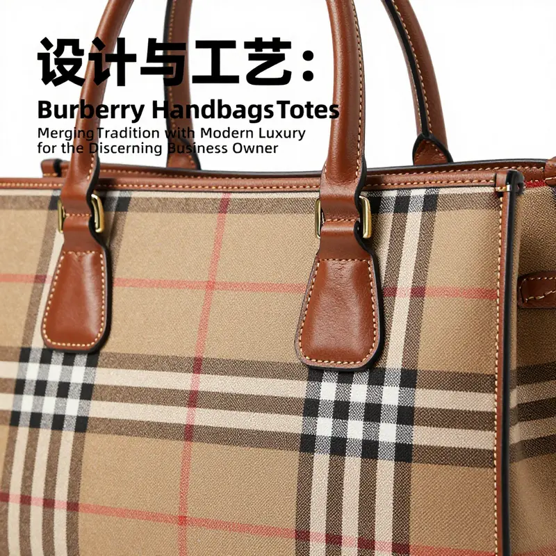 A detailed look at the craftsmanship of Burberry handbags totes, highlighting the luxurious materials and design precision.