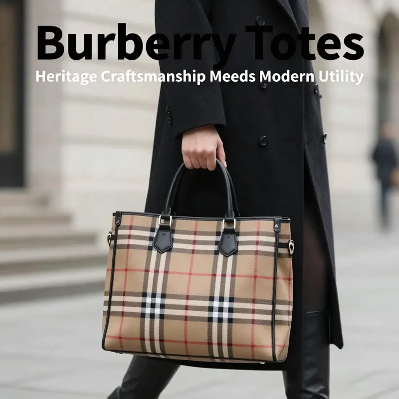 A Burberry tote bag representing the fusion of heritage craftsmanship and modern design.