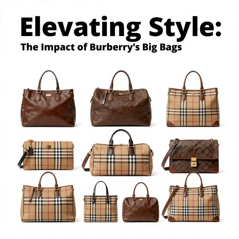A visual timeline of Burberry’s big bags, highlighting their transformation through the years.