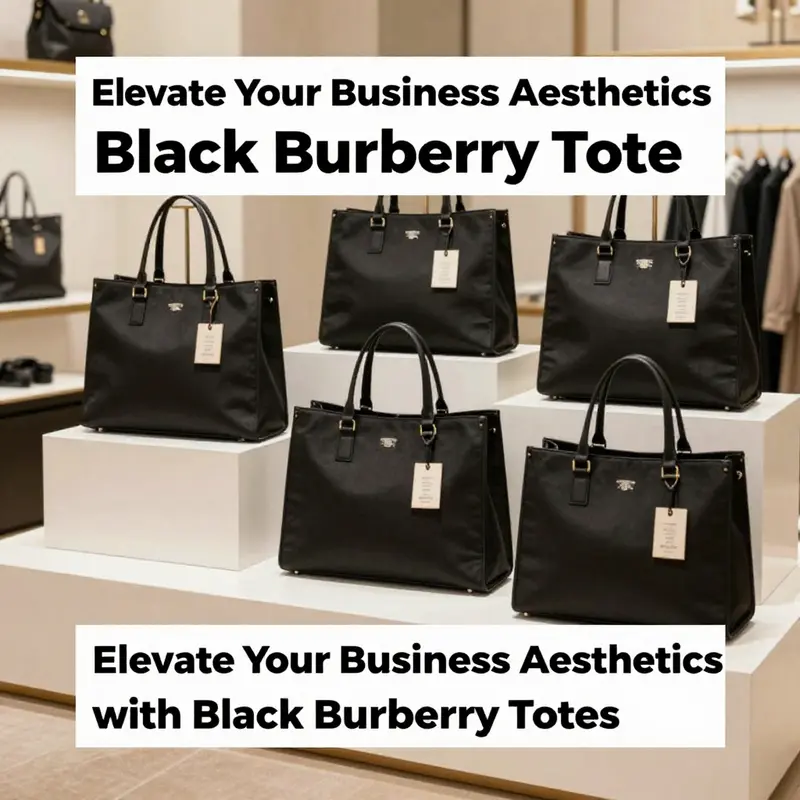 The classic design of the black Burberry tote, featuring its signature embossed check, embodies timeless elegance and sophistication.