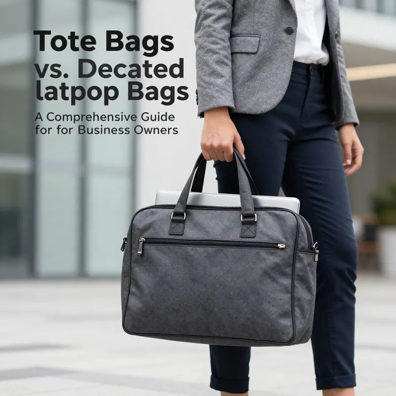 Business individual carrying a stylish tote bag with a laptop sleeve, illustrating the intersection of functionality and fashion.