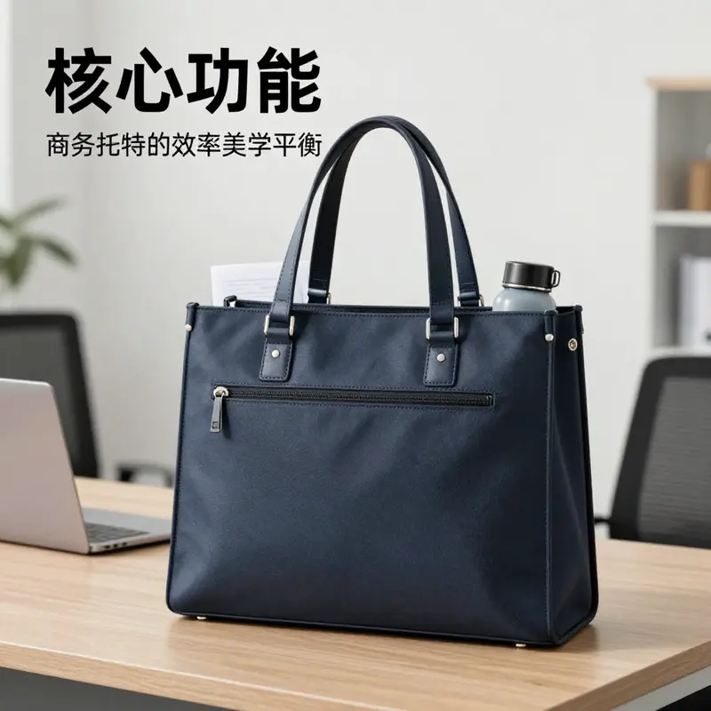 A stylish business tote bag emphasizing efficiency and aesthetic appeal.