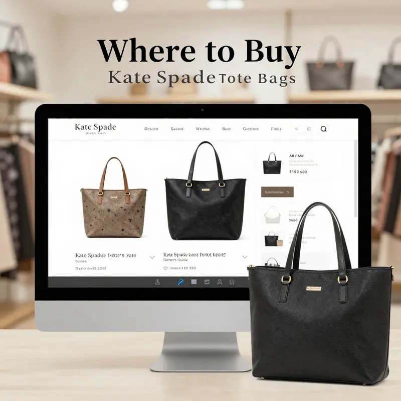 A collection of Kate Spade tote bags highlighting their unique designs and playful aesthetics.