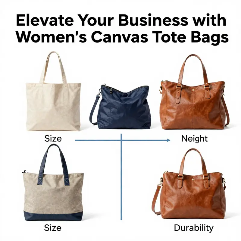 A collection showcasing the diversity of women’s canvas tote styles and their specific uses.