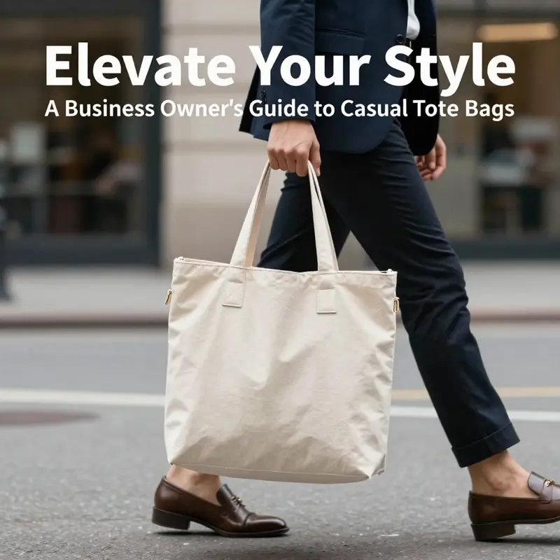 A business owner effortlessly integrating a casual tote into their professional outfit.