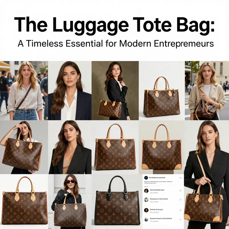 A visual representation of the evolution of luggage tote bags from functional travel gear to luxury fashion items.