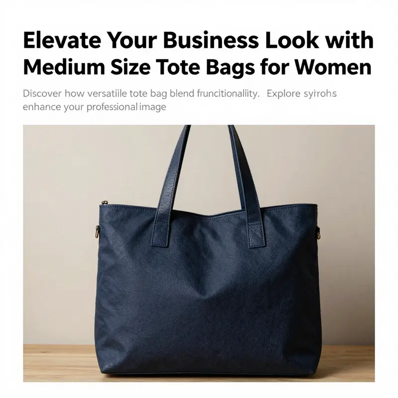 A stylish medium-sized tote bag showcasing its design features suitable for professional environments.