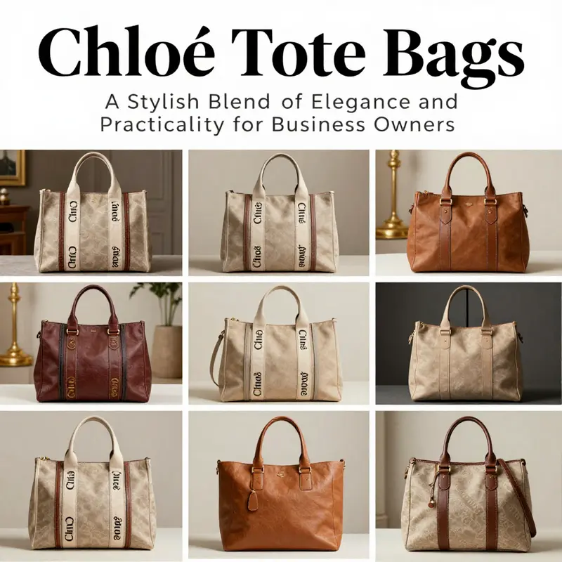 A collage of various Chloé tote bags displayed against a luxurious backdrop.