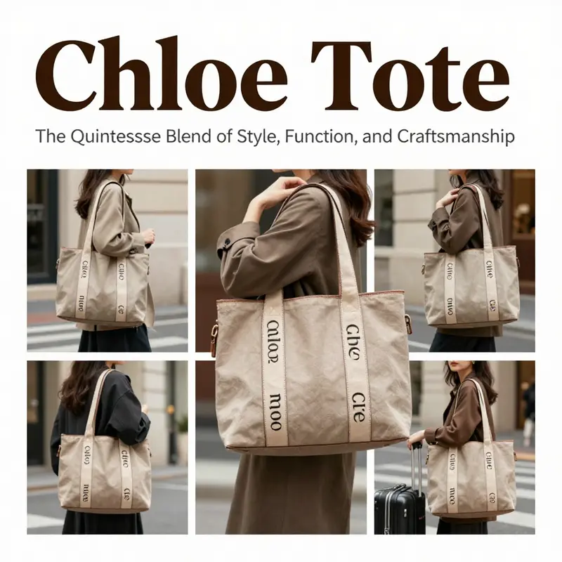 A collection of Chloe Tote bags displaying their distinct materials and elegant designs.