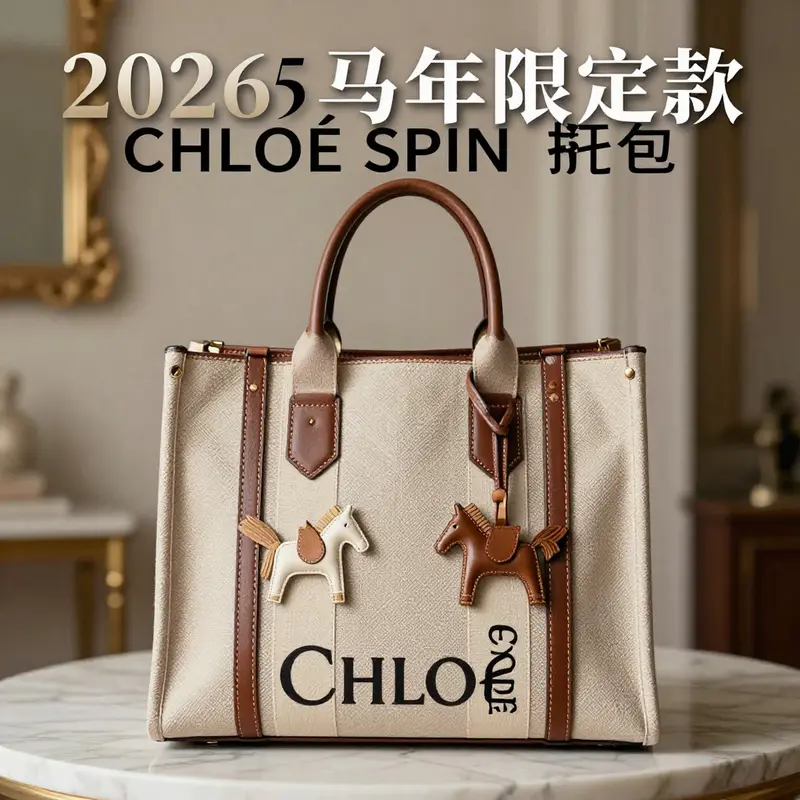 The elegant CHLOÉ CARRY帆布托特包 showcases its minimalist design and brand identity.