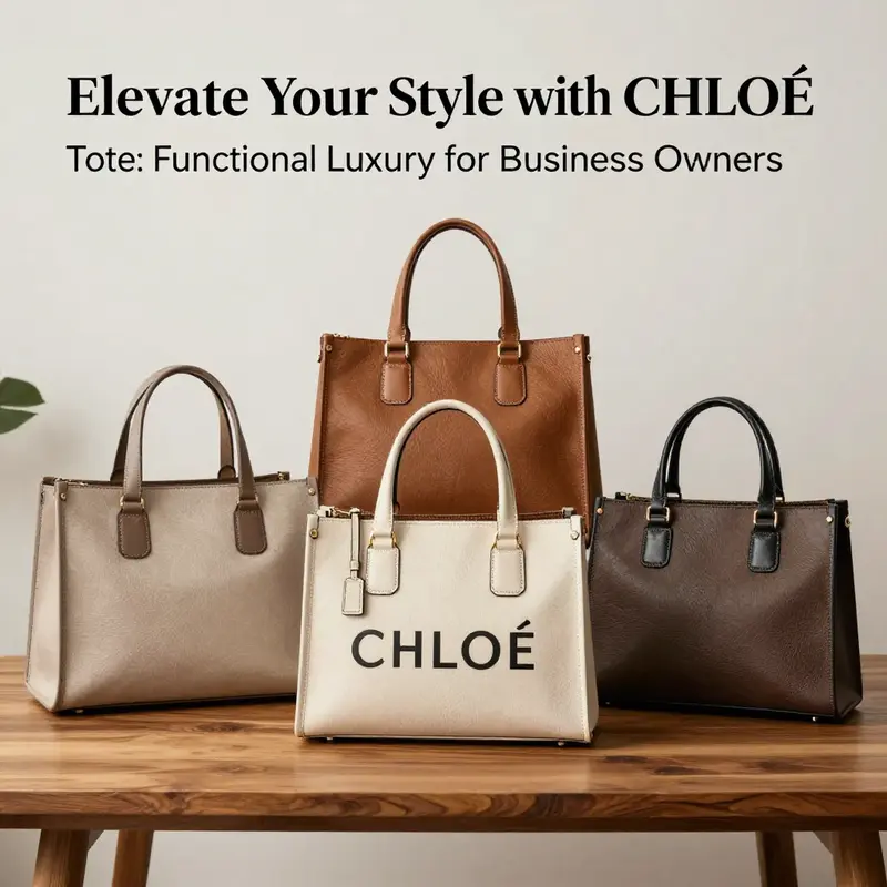 An artistic display of various CHLOÉ totes on a table, highlighting their elegance and versatility.