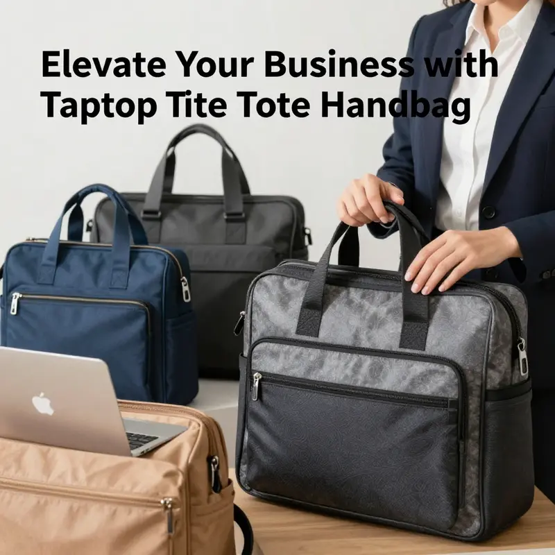 A collection of stylish laptop tote handbags illustrating their design and practical features.
