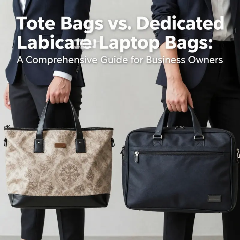 Comparison of a tote bag with a laptop sleeve alongside a dedicated laptop bag showcasing their unique designs.