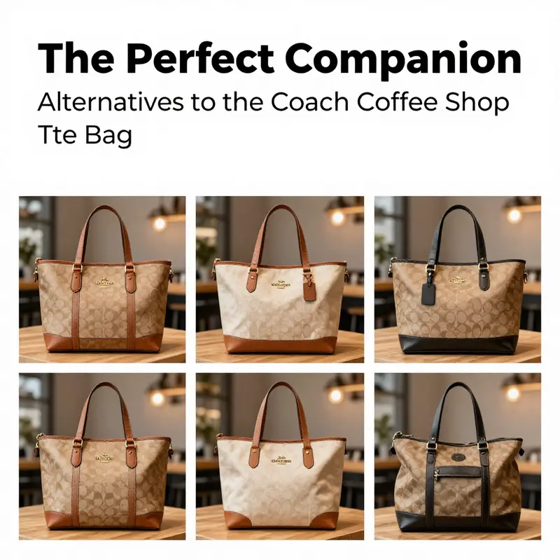 A collection of COACH tote bags ideal for coffee shop settings, showcasing versatility and style.