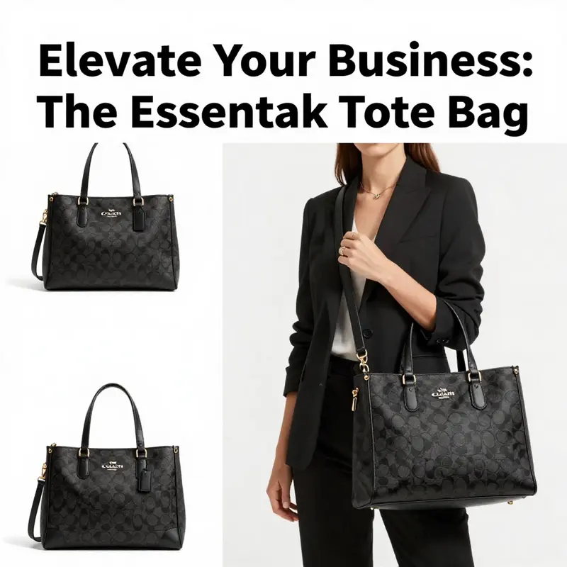 The timeless design of the Coach Black Tote, perfect for any professional setting.