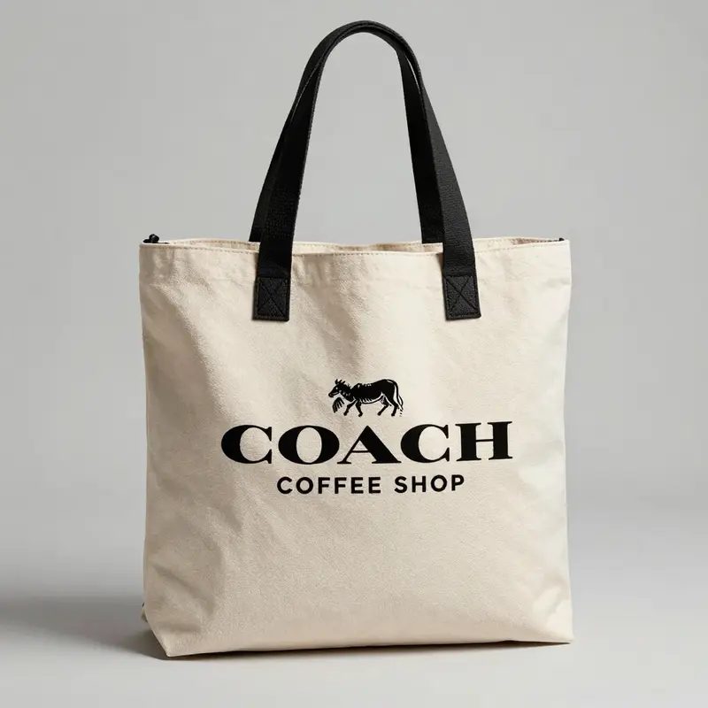 A close-up look at the Coach Coffee Shop Tote Bag highlighting its premium design and functional features.