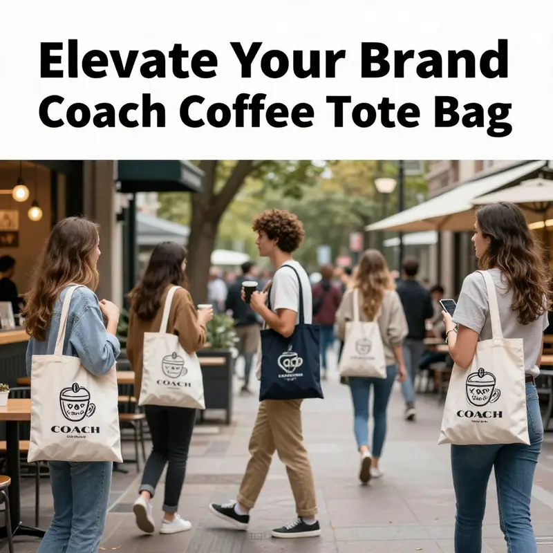 A close-up look at the Coach Coffee Shop Tote Bag highlighting its premium design and functional features.