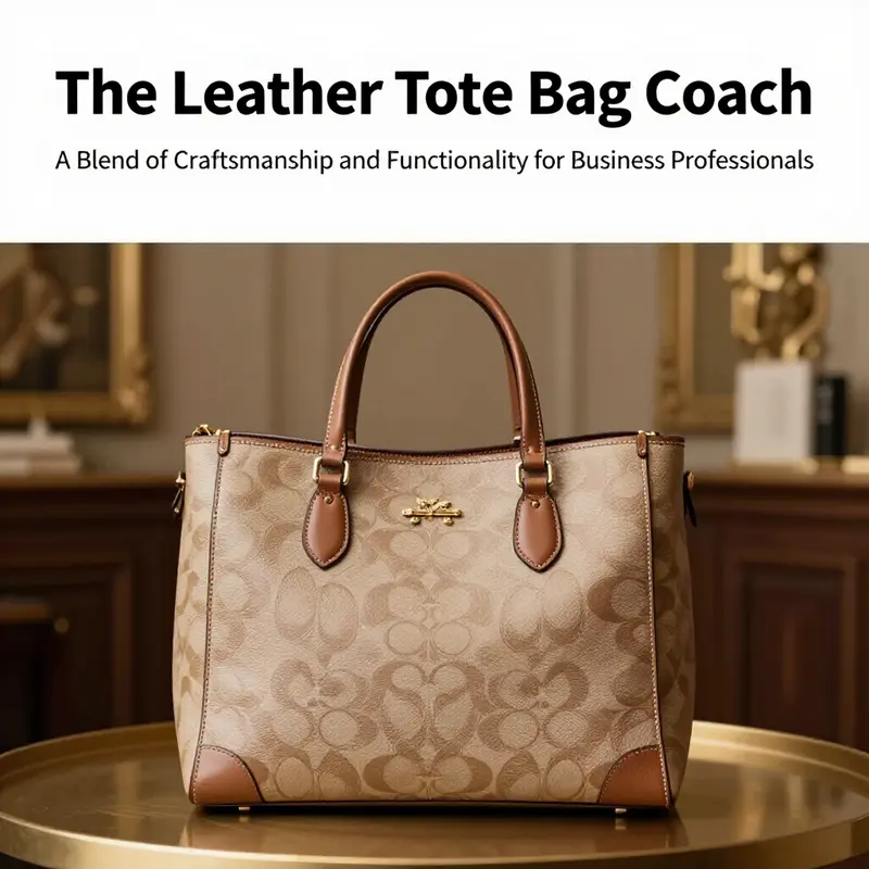 A Coach leather tote bag presented in an opulent setting, representing high-quality craftsmanship and fashion.