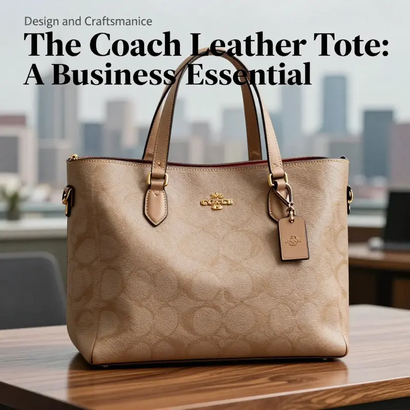 The exquisite craftsmanship of the Coach leather tote, emphasizing its design and material quality.