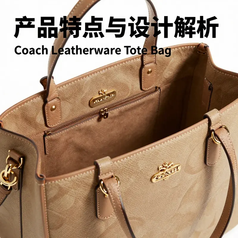 Detailing the exquisite design and features of the Coach Leatherware Tote Bag.
