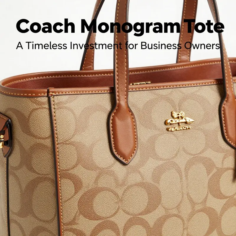 The elegant design and premium materials of the Coach Monogram Tote.