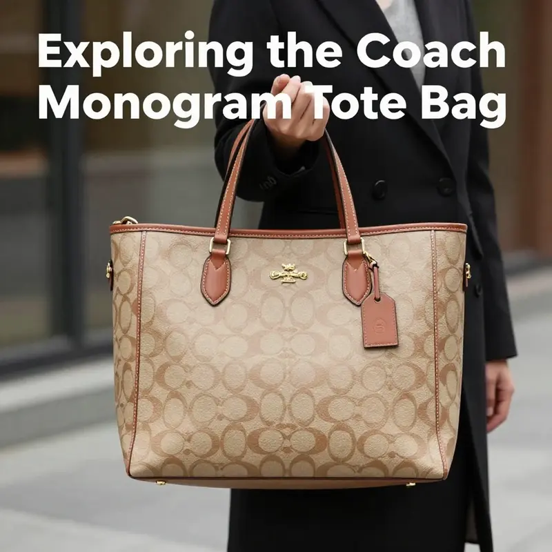 The elegant design of the Coach Monogram Tote Bag showcases its sleek lines and premium materials.