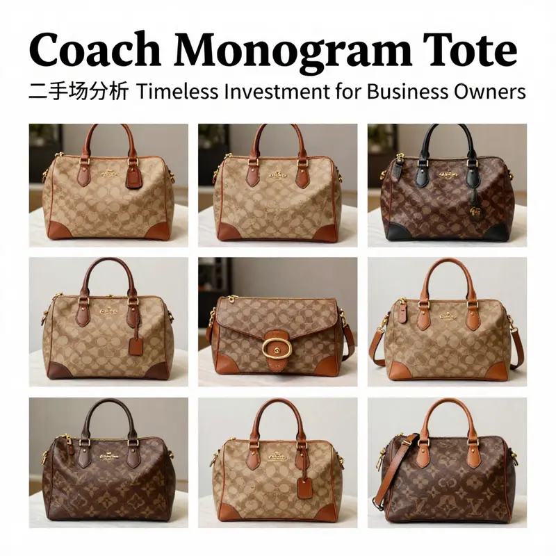 The elegant design and premium materials of the Coach Monogram Tote.