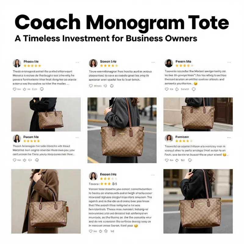 The elegant design and premium materials of the Coach Monogram Tote.