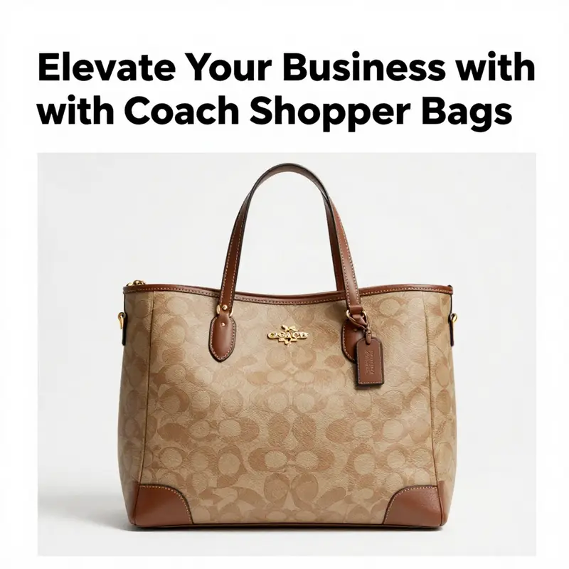 An elegant Coach shopper bag presented against a minimalist background, emphasizing its luxury design.