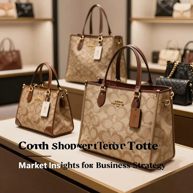 A selection of Coach Shopper Tote bags illustrating the variety of materials and designs that define their luxury appeal.