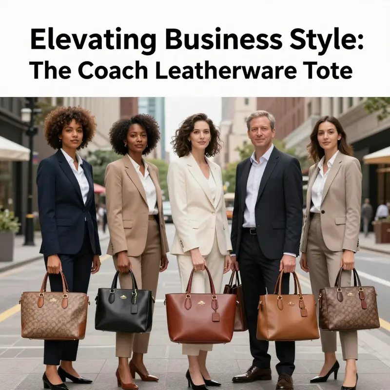 The Coach leather tote showcases its elegant design and practical functionality, ideal for modern business needs.