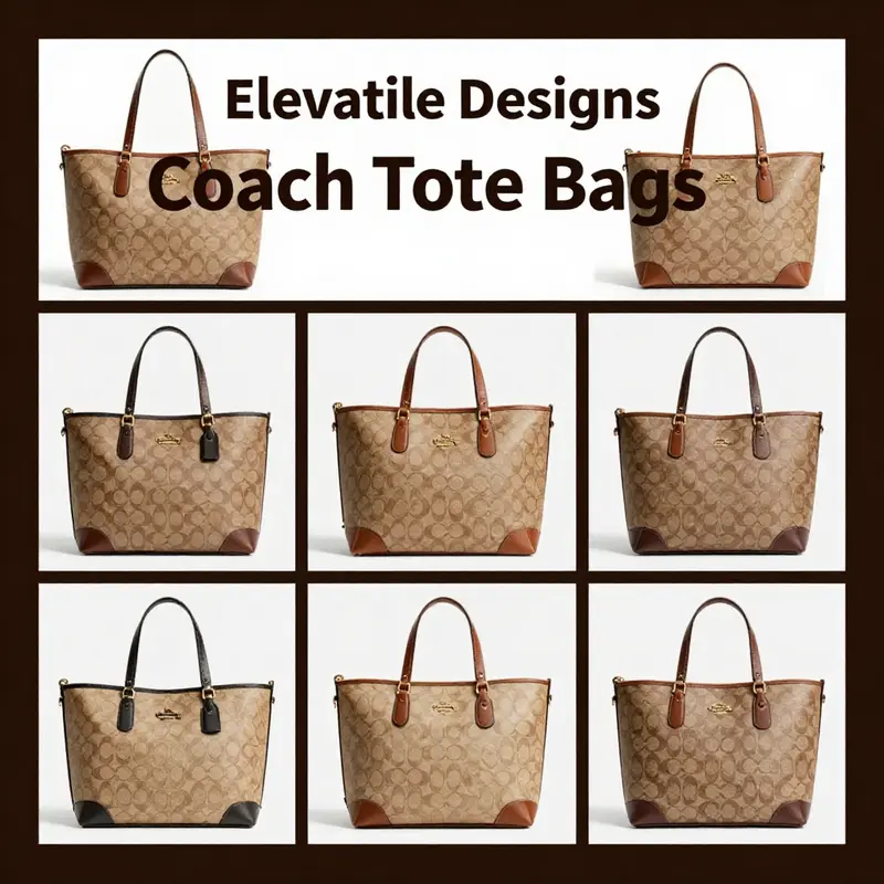 An array of Coach Tote Bags, illustrating their versatility in style and function.