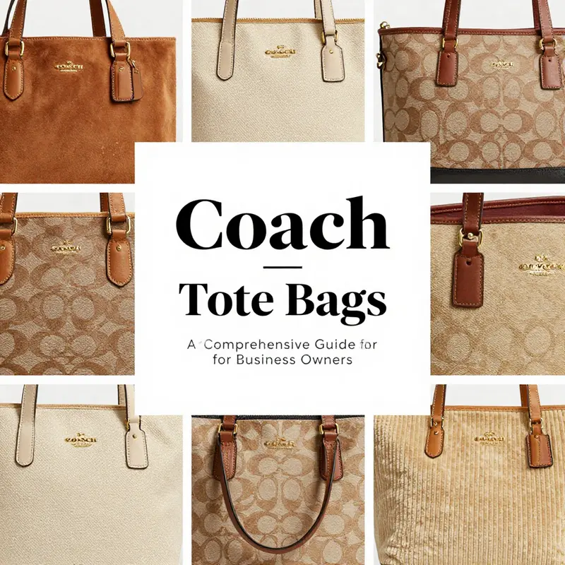 A variety of Coach tote bags reflecting the diverse product range and design styles.