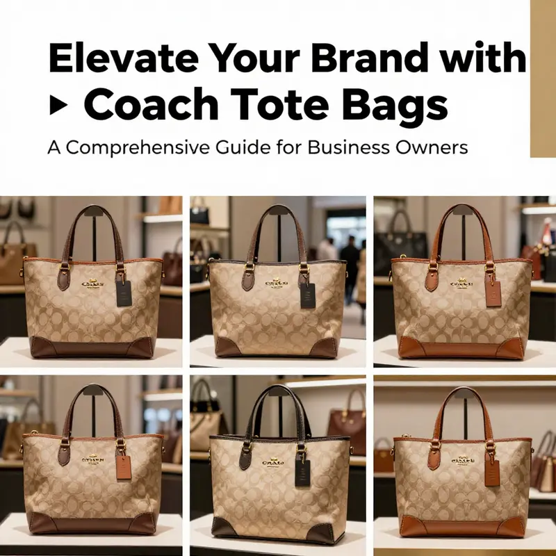 A variety of Coach tote bags reflecting the diverse product range and design styles.