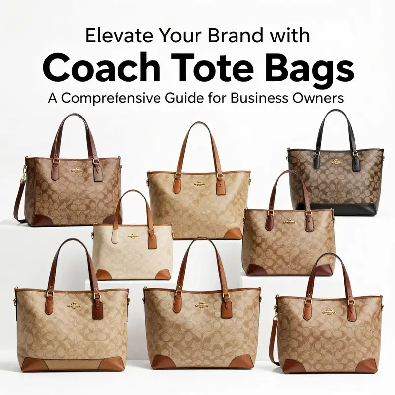 A variety of Coach tote bags reflecting the diverse product range and design styles.