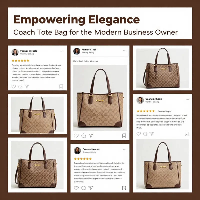 The key design features and functional highlights of the women’s Coach tote bag.