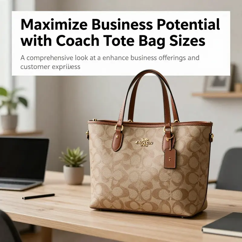 A Coach tote bag displayed in a modern workspace, emphasizing its stylish design and versatility.