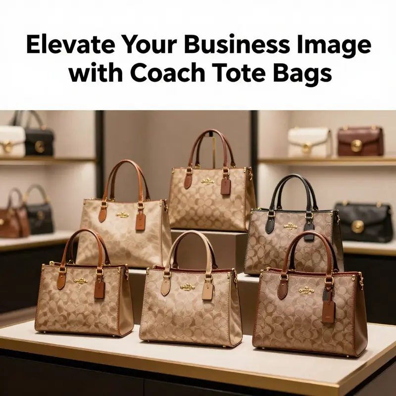 A collection of Coach tote bags displayed in a boutique, illustrating luxury and quality.