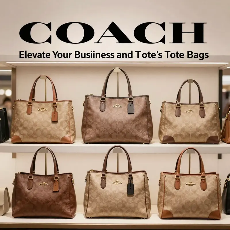 A beautiful array of COACH tote bags highlighting their chic design and elegant colors.
