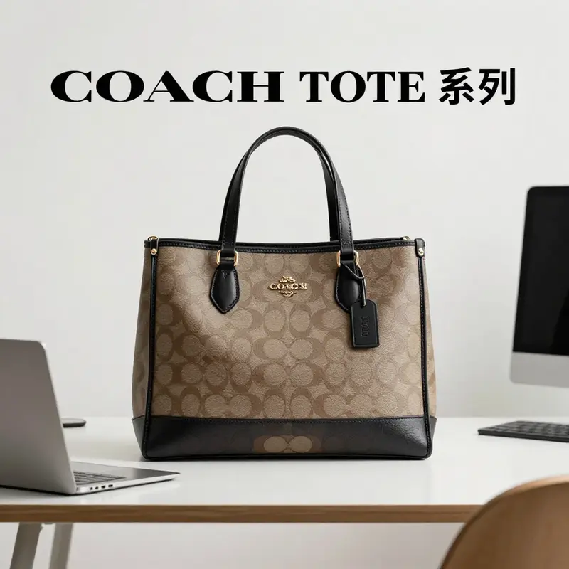 The elegance of the Coach Tote bag reflected in its design and logo.