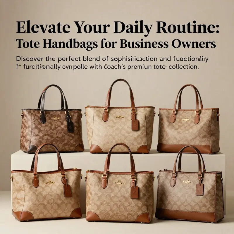 A beautifully arranged set of Coach tote handbags highlighting their variety and stylish designs.