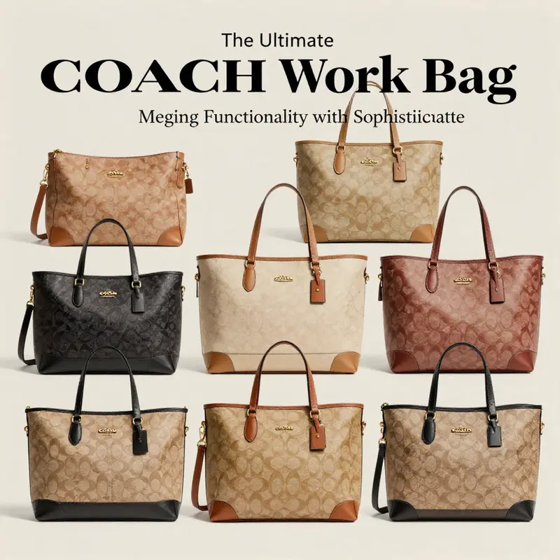The COACH Large City Tote Bag in a professional environment, highlighting its versatility.